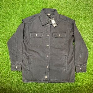 Dickies Denim Quilt Lined Black Duck Shirt Jacket Mens Small Workweak NWT